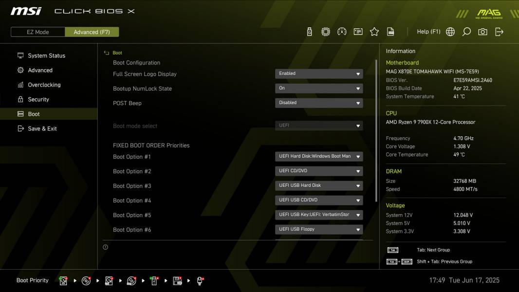 MSI MAG X870E TOMAHAWK WIFI-3